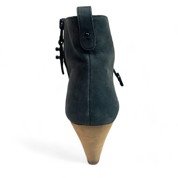 Matt Bernson Side Zip Ankle Booties Grey & Black Suede 3" Heel Urban Cowgirl 9.5 - Picture 8 of 9